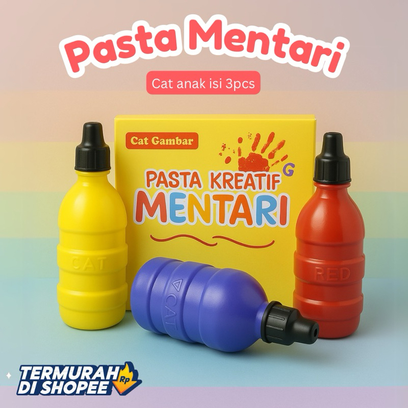 

PAKET USAHA 20Pcs PASTA MENTARI isi 3 warna @50ml/ finger paint cat tangan kreatif/ cat tangan anak
