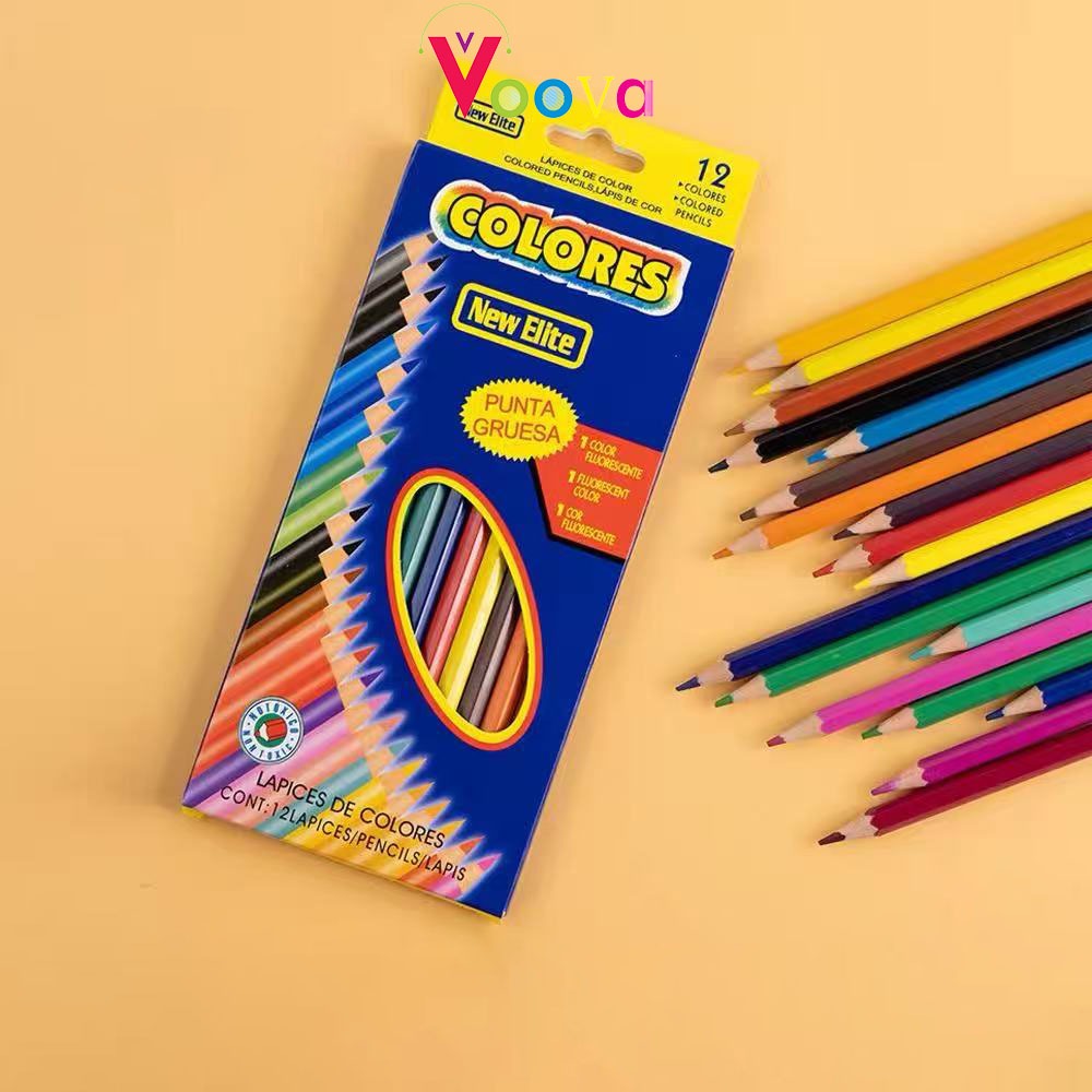 

VOOVA Pensil Warna Warna Superior Quality Color Pencils Bentuk segitiga ergonomis Warna cerah 12/18/24