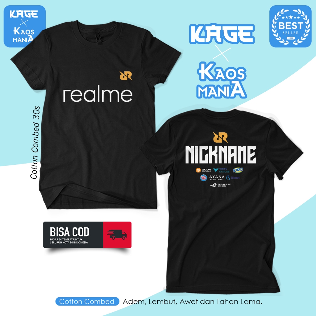 Kaos Distro Pria RRQ ESPORT Kaos Street Pria Distro BERGAYA STORE