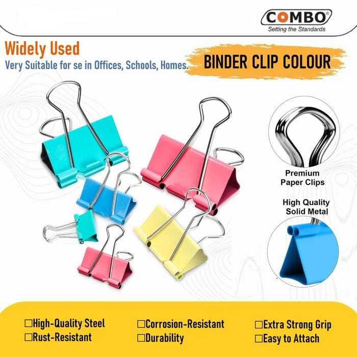 

Binder Clip / Klip Warna / Klip Kecil / Penjepit Kertas 105 Combo
