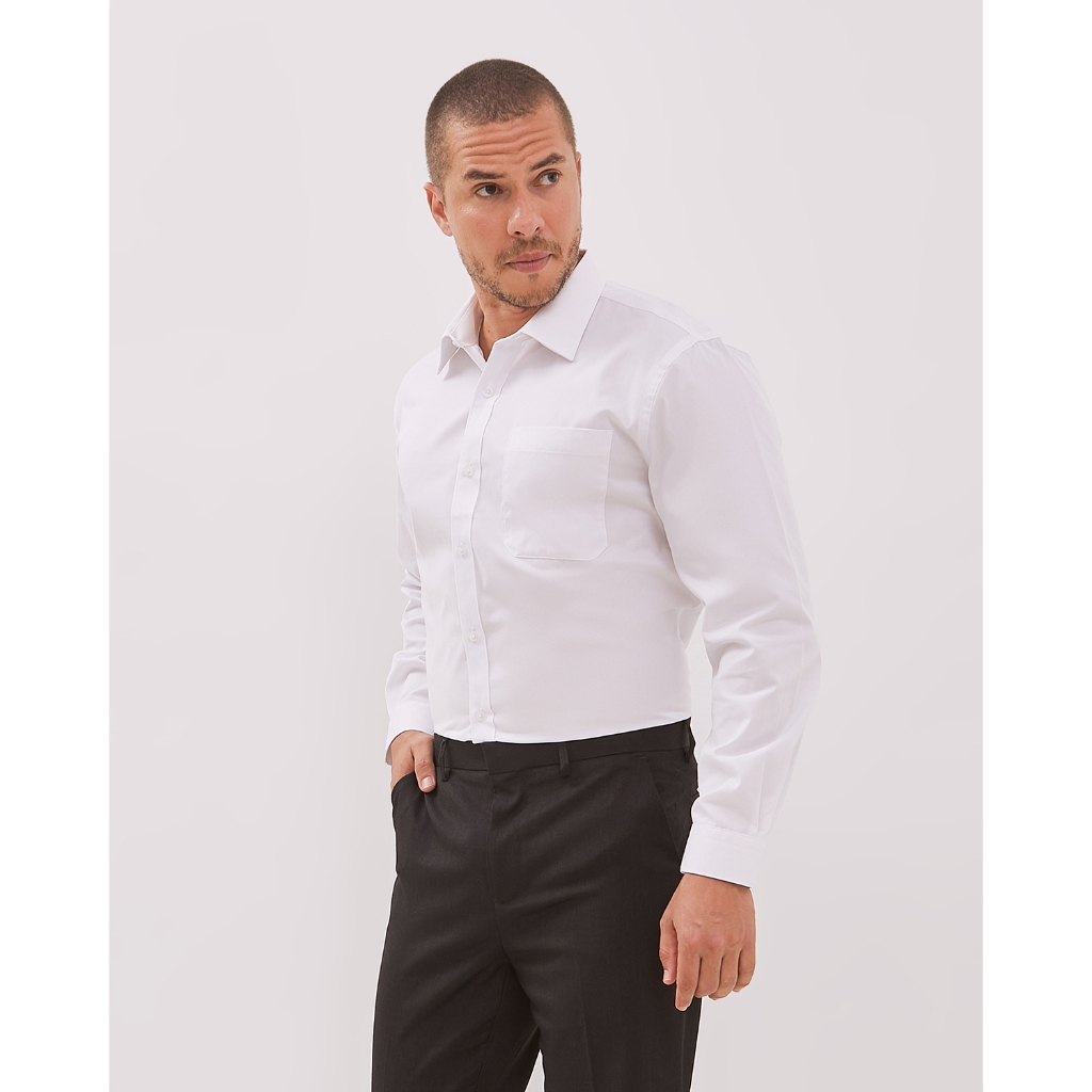 VALINO Kemeja Lengan Panjang Putih Pria - V-XXXA02-A5