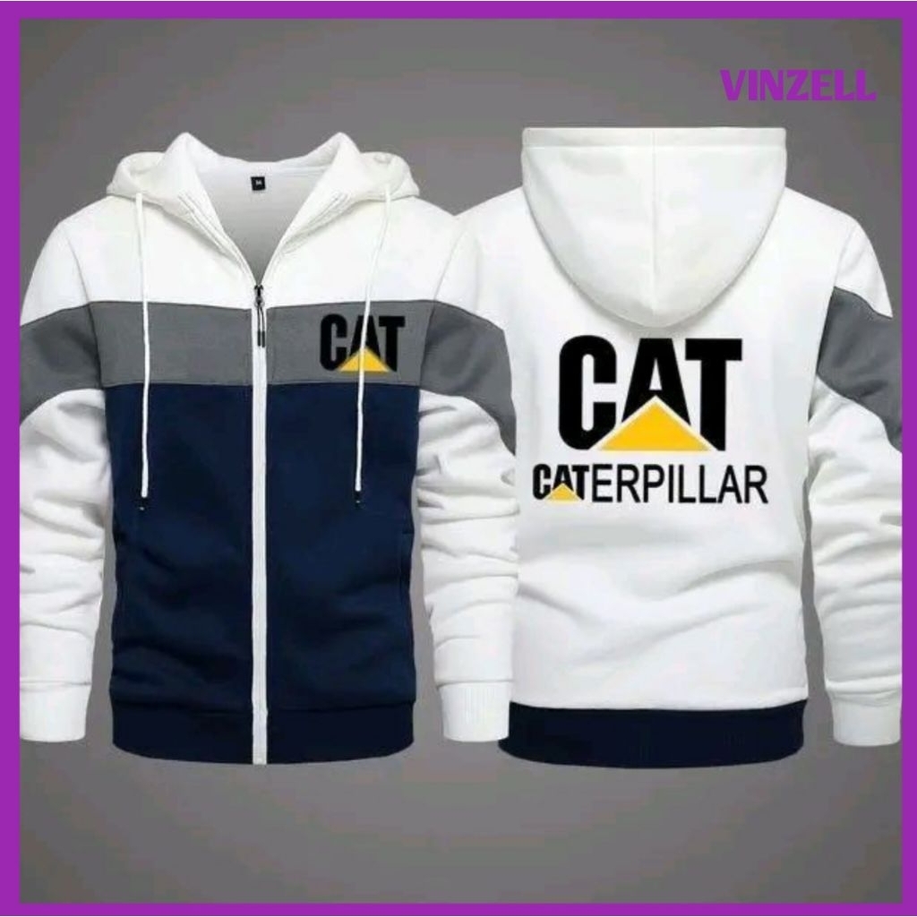 Zipper Hoodie Jacket Oversize Boy Girl SIMPLE Logo (6XL 5XL 4XL 3XL 2XL XL L M S ) CAT CATERPILLAR J