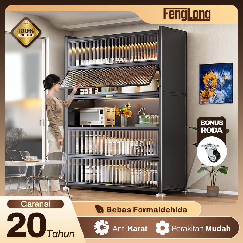 Lemari Dapur Serbaguna Multifungsi Lemari Perabotan Dapur Tertutup Rak Piring Tertutup Rak Piring