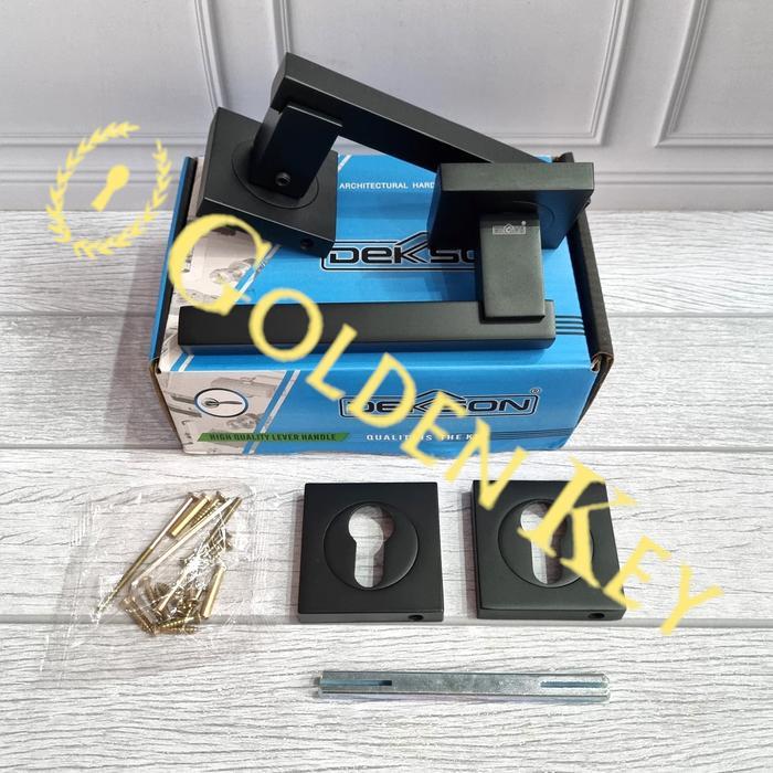 Gagang Lever Handle Pintu Kayu Dekkson Dekson LHR 5218 Matt Black Hitam