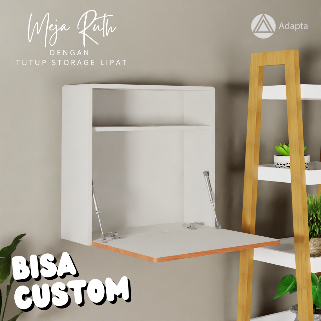 Adapta - Floating Desk Lipat Minimalis Uk.70x25x70 cm - Meja Lipat Gantung Dinding - RUTH - E31
