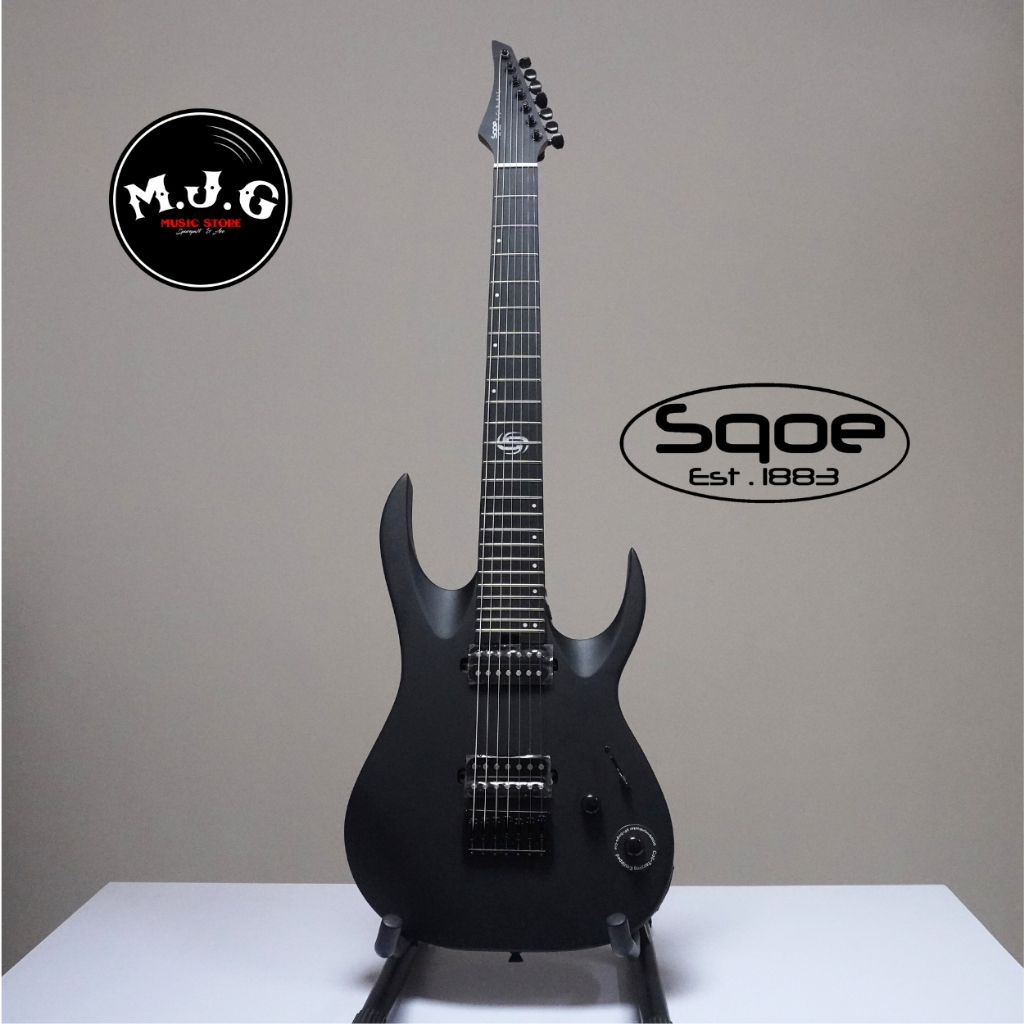 Gitar elektrik Sqoe by spain SEIB7S satin black with 7 string