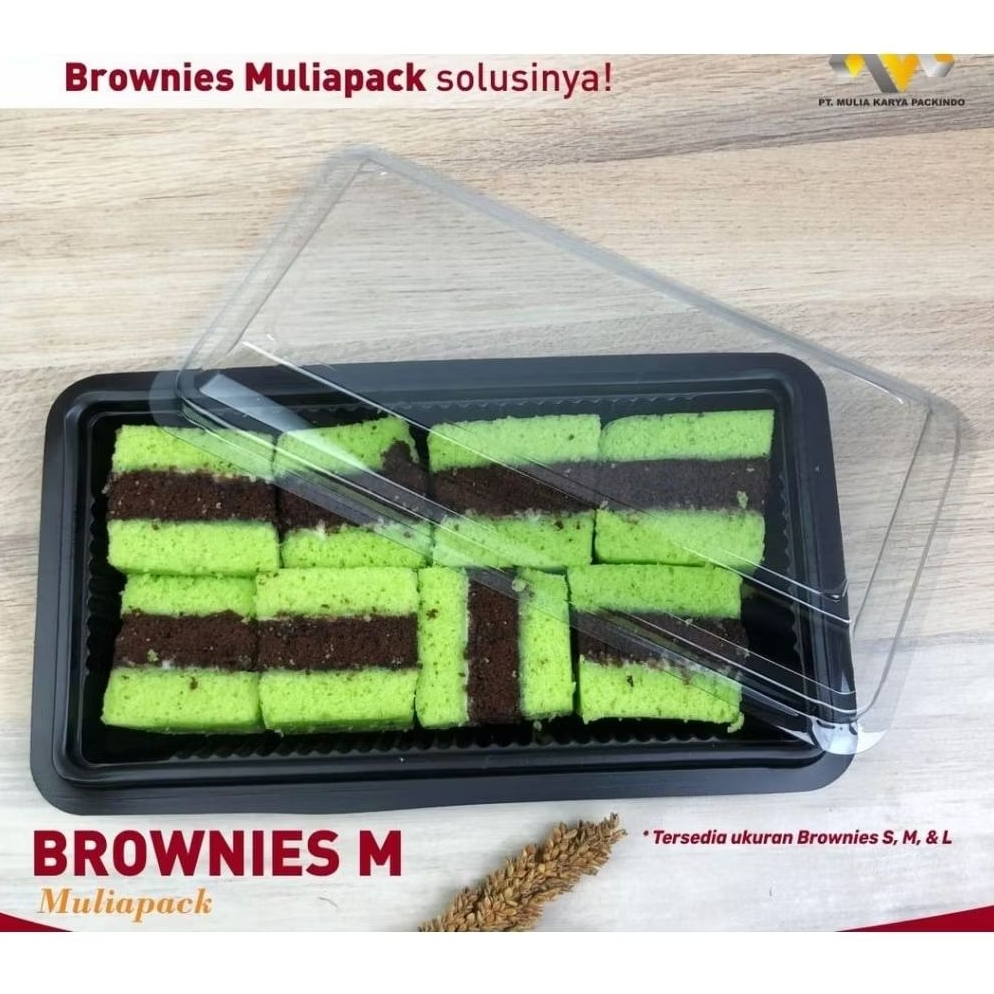 (10 pcs) Mika Brownies M/ Mika Brownies Sedang Muliapack/ Mika Kue Snack Isi 10 pcs + Tutup