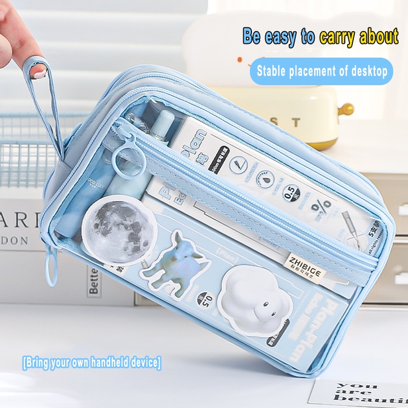 

Tempat Pensil Kanvas Berlapis Kapasitas Besar Organizer Alat Tulis Serbaguna Warna Pastel