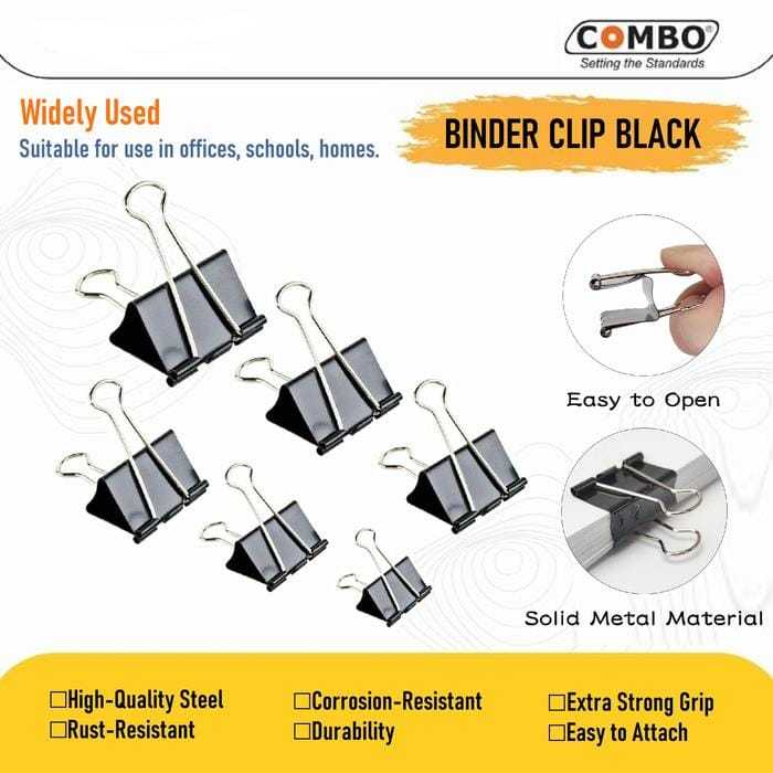 

Binder Clip / Klip Hitam / Klip Kecil / Penjepit Kertas 107 Combo