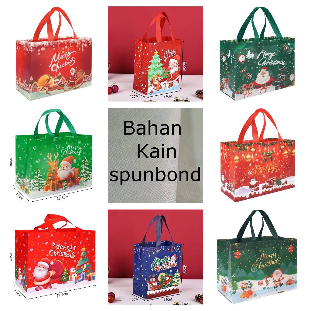 

Spunbond Hampers Tas Goodie Bag Natal Bag Xmas Souvenir Christmas Tote Bag
