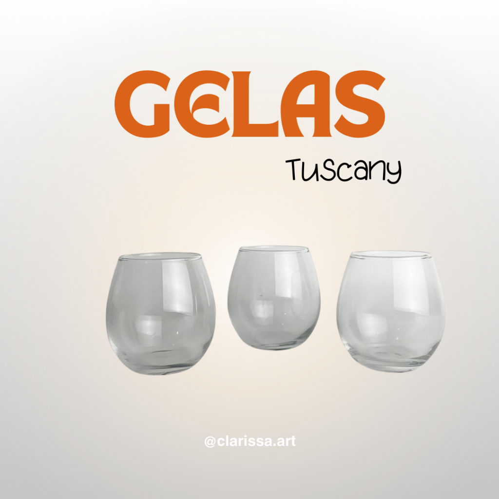Gelas Tuscany Bahan Kaca - Souvenir Murah