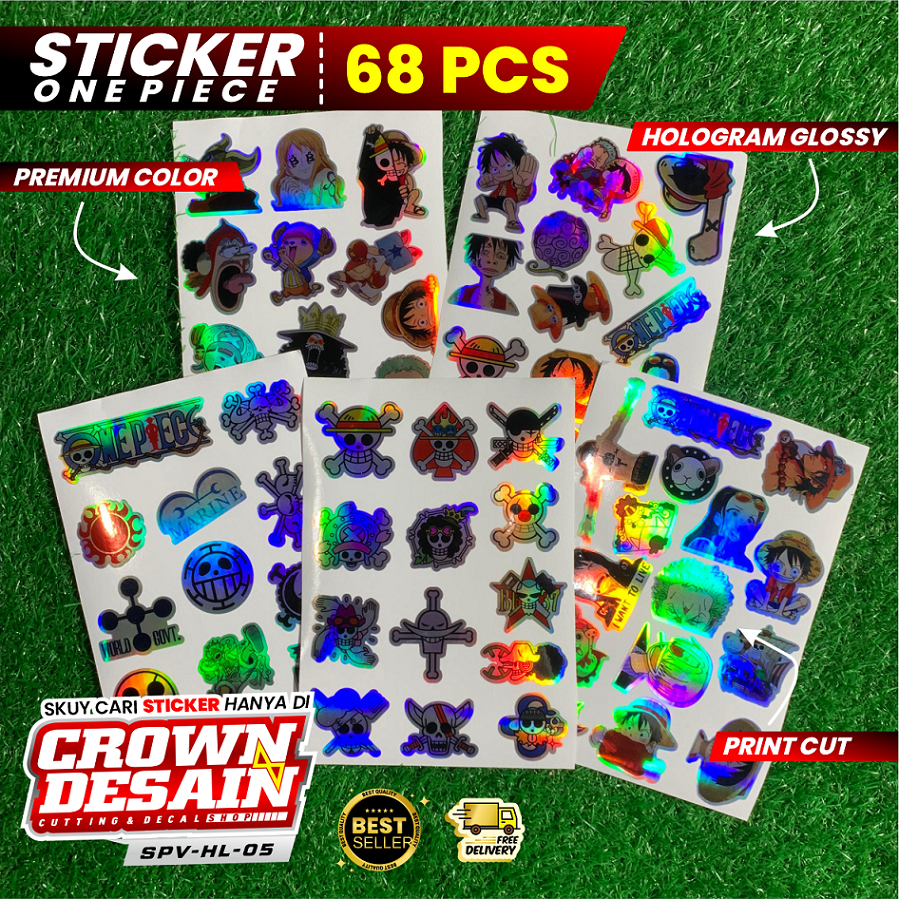 Stiker Anime One Piece Aesthetic Sticker Tumbler  Laptop Case Hp Koper Anti Air-Sticker anime One Pi