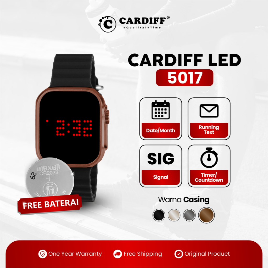 CARDIFF LED 5017 Coffee Series Jam Tangan Digital Water Resist