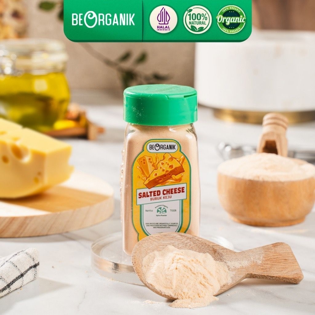 

BEORGANIK BUBUK KEJU BAKAR SALTED CHEESE NON MSG NO SUGAR BUMBU ORGANIK