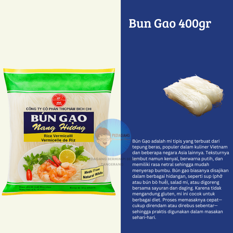 

Bun Gao Rice Vermicelli 400gr / Bich Chi Bihun Vietnam / Bihun Import
