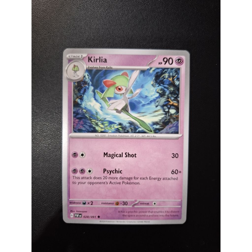 kartu pokemon original common Kirlia PAF 028/091