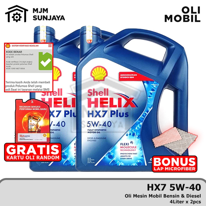 [BARCODE] Oli Mesin Shell Helix HX7 SAE 5W-40 8 Liter SCAN Bensin Solar Diesel 8Liter 5W40 Full Synt