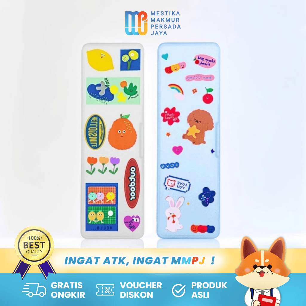

Deli DIY Sticker Plastic Pencil Box - Kotak Pensil Anak Perempuan / Laki-Laki 71005