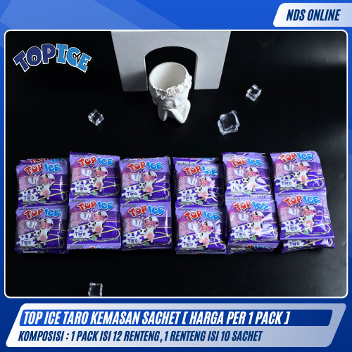 

Top Ice Taro Sachet – Isi 1 Pack (12 Renteng x 10 Sachet) | Minuman Rasa Taro Ungu Creamy & Segar