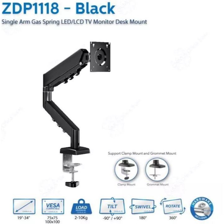 Bracket Monitor OXIMUS ZDP1118 1118 Tilt Swivel - Hitam