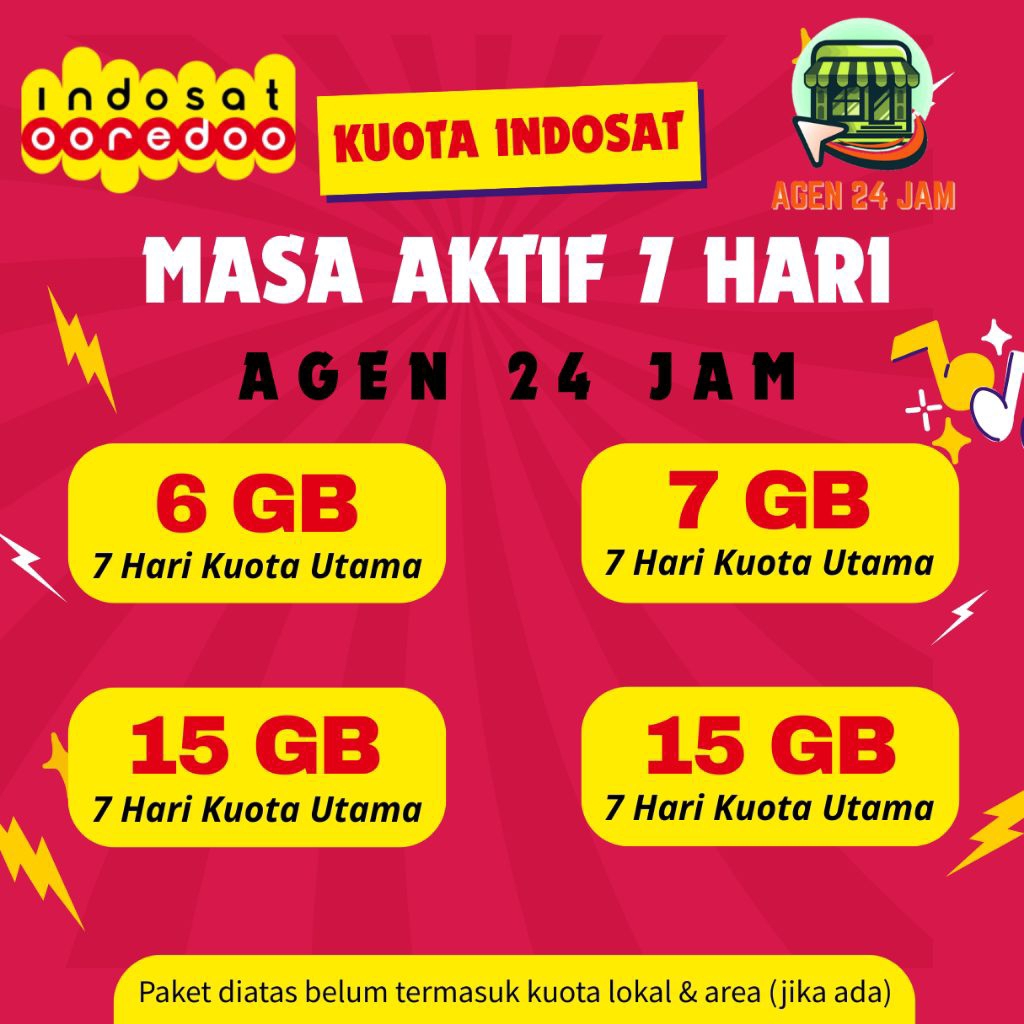 PAKET DATA IM3 INDOSAT MINGGUAN 7 HARI/ KUOTA INTERNET IM3 INDOSAT TERMURAH 24 JAM
