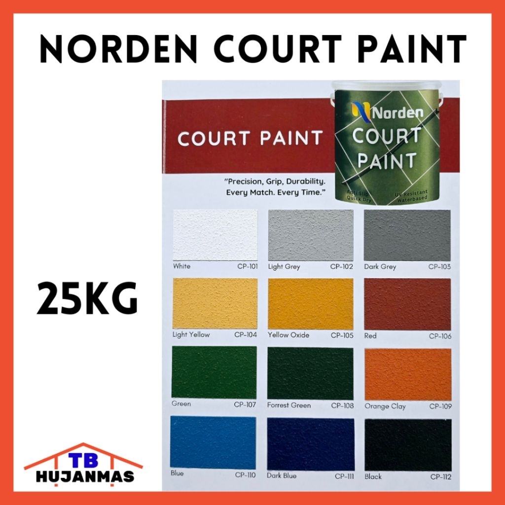 NORDEN COURT PAINT 25KG - Cat Lapangan Olahraga