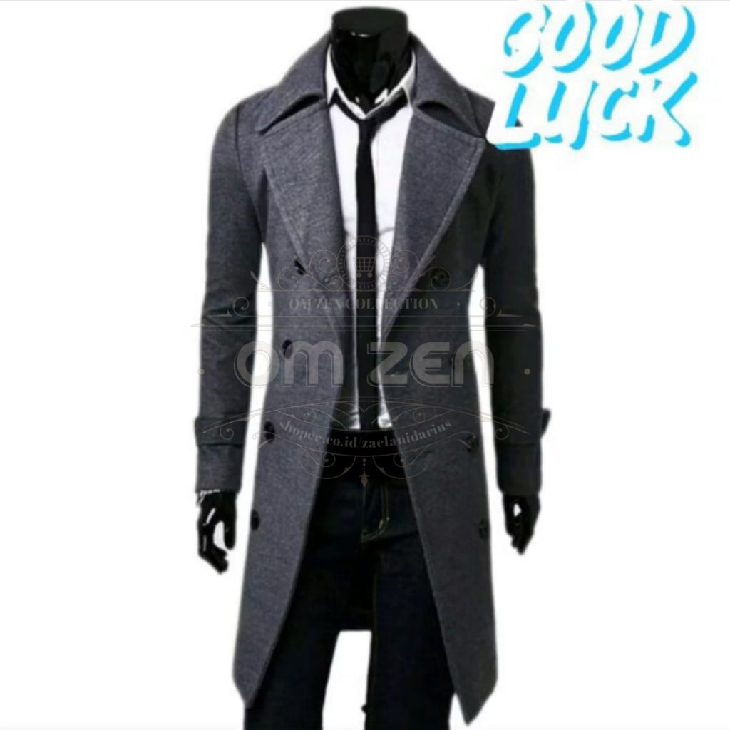 Jubah pria long coat pria jas pria jubah Korea pria long coat Korea pria