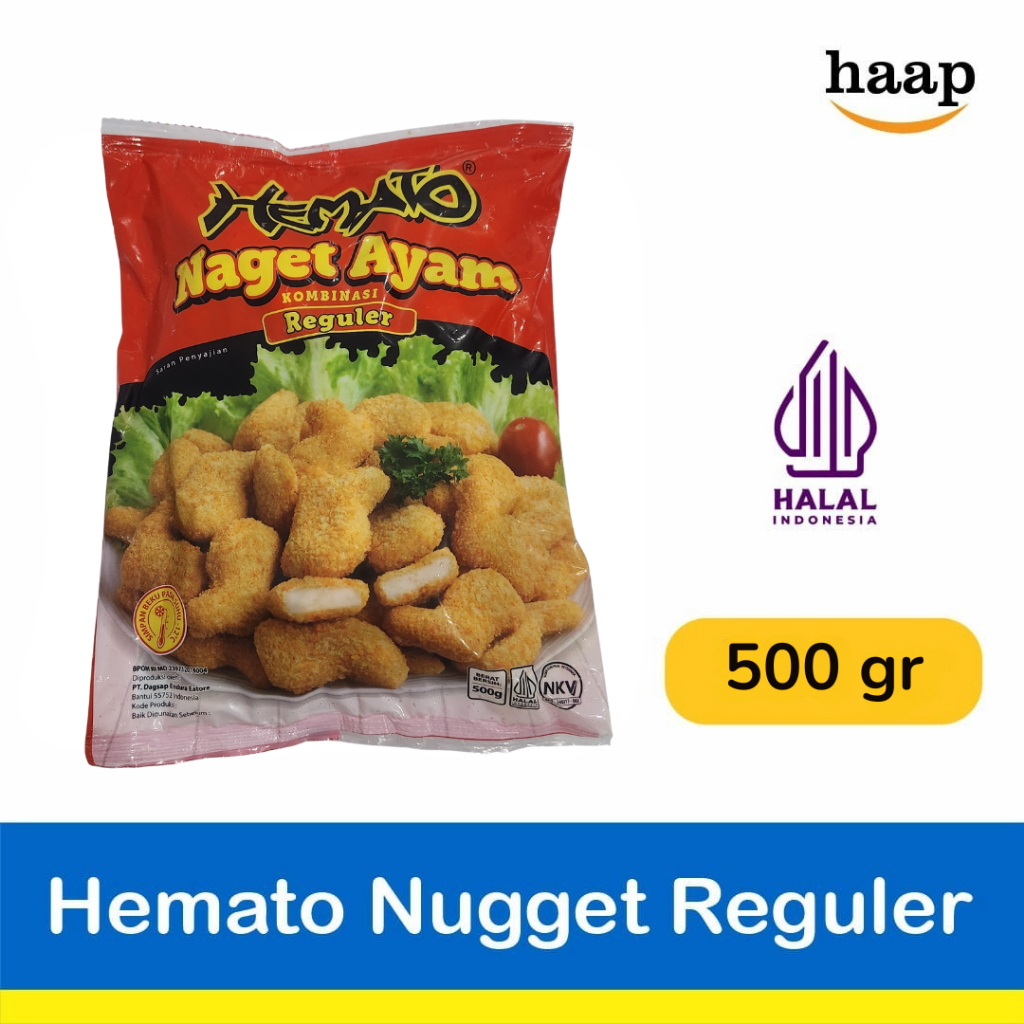 

Hemato Naget Ayam Reguler 500gr / Nugget Ayam Hemato