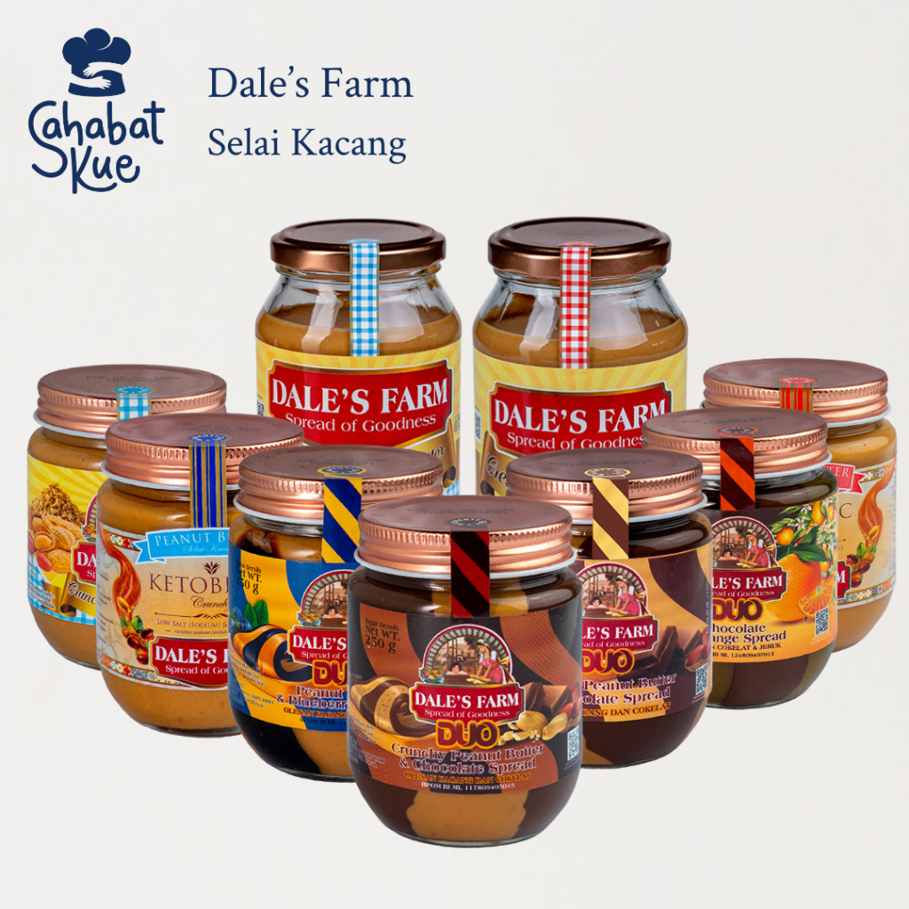 

Dale's Farm Selai Kacang Berbagai Varian 250gr/500gr (Crunchy, Creamy, Blueberry, Orange, Duo)