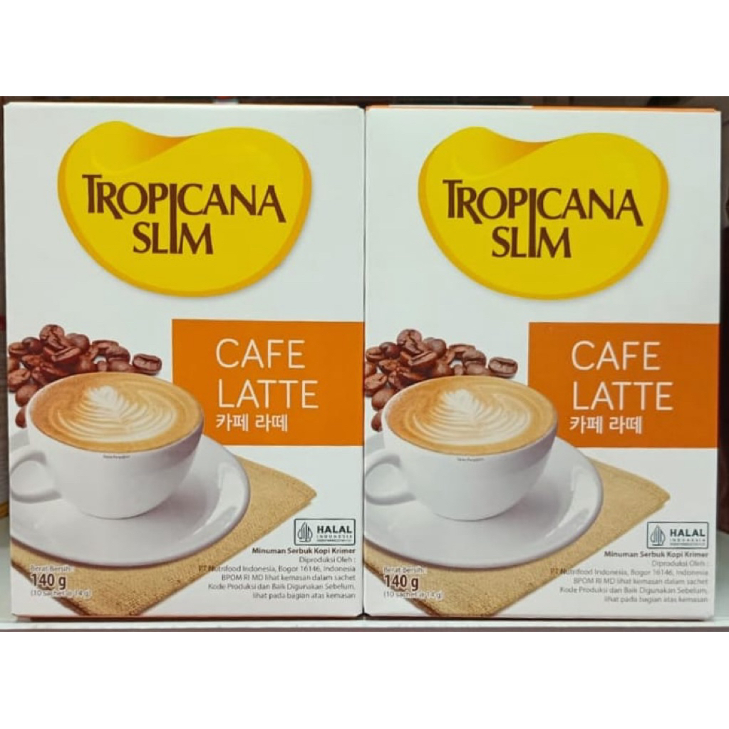 

Tropicana Slim Cafe Latte 140gr Box (isi 10 sachet @14gr)