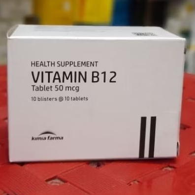 VITAMIN B12 KIMIA FARMA 50 MCG BOX 100 TABLET