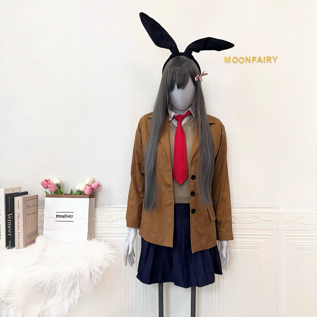 【Moonfairy】Ready Stock - Mai Sakurajima Bunny Girl Senpai Cosplay Costume Anime Uniform Seifuku Full