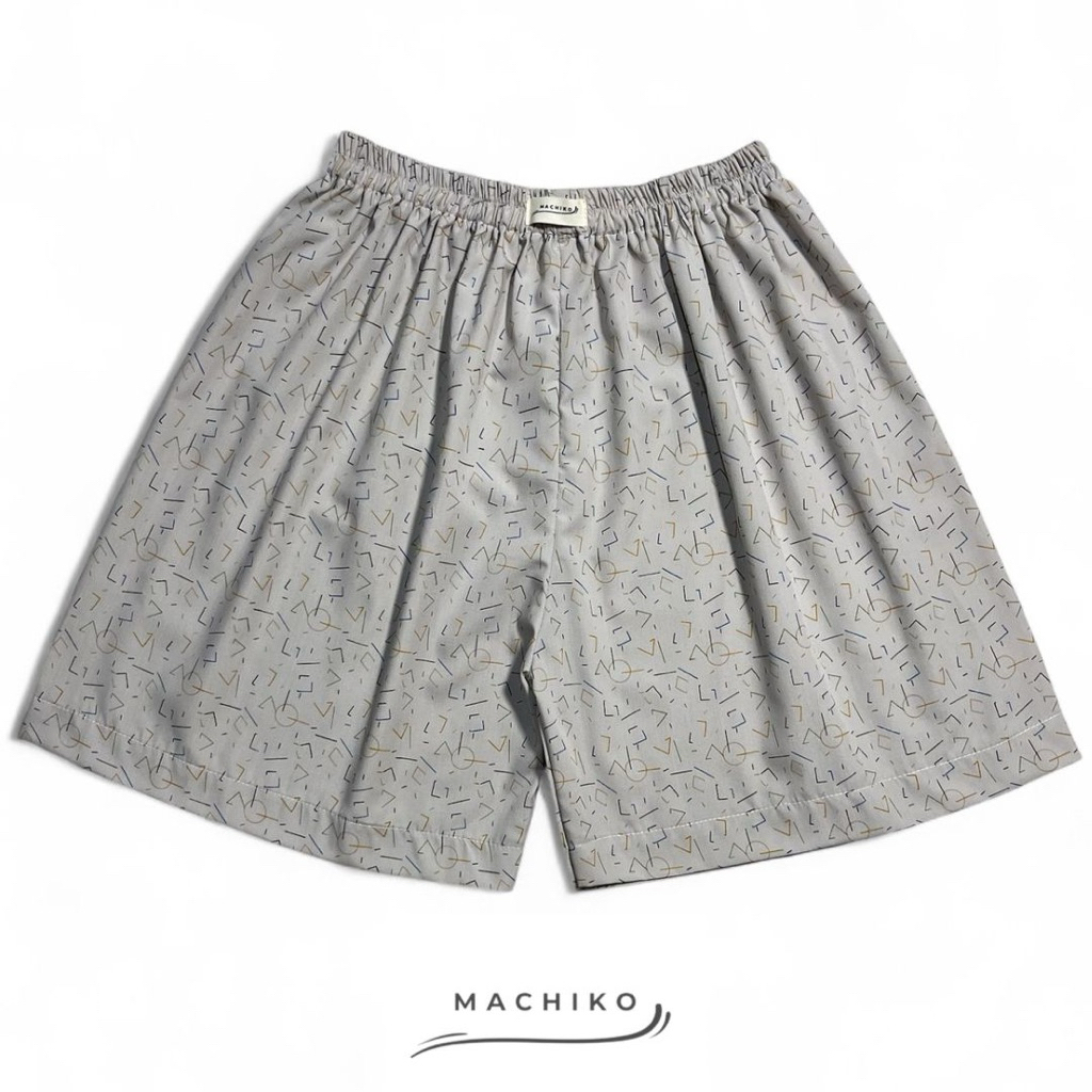 MACHIKO Celana Boxer Pria Warna Grey Abstrak - Katun Jepang Premium - Daily Short Pants - Allsize fi