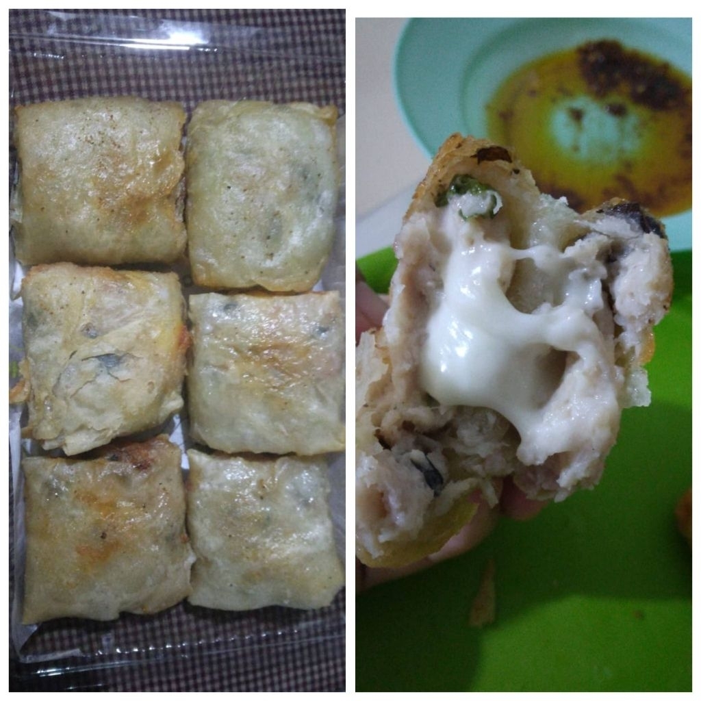 

Dimsum goreng keju lumer ukuran besar isi 6pcs plus chili oil