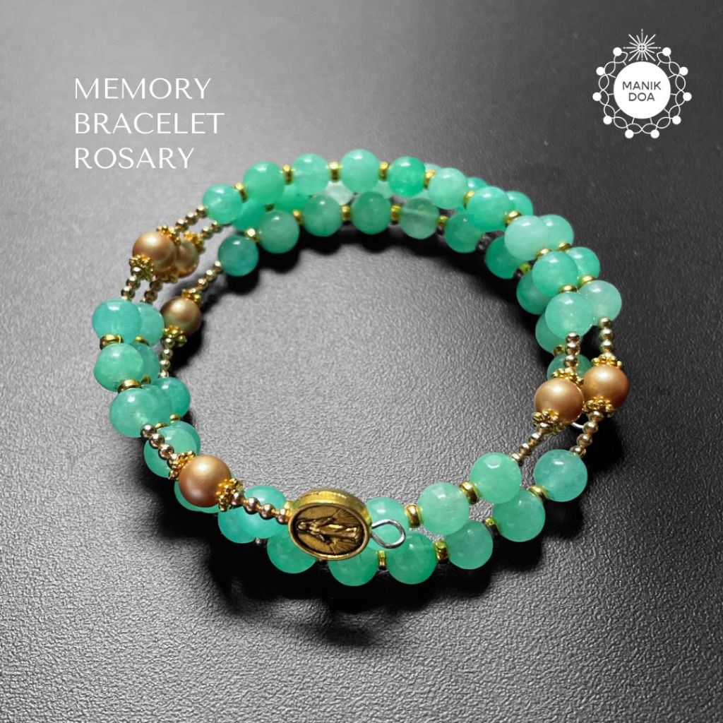 Memory Wire Bracelet Rosary | Rosario Gelang Lilit Jadul Colorful Warna Warni