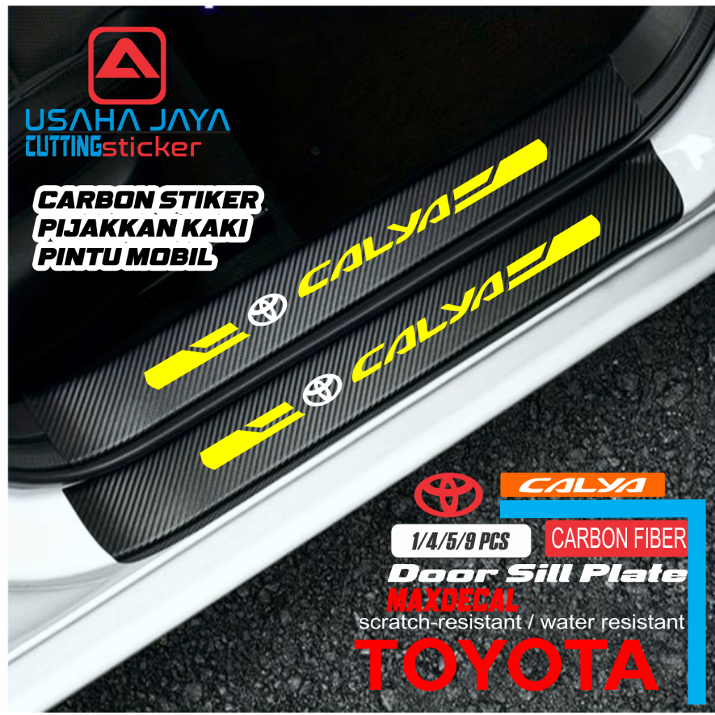 New stiker karbon Pintu mobil Toyota calya stiker mobil calya