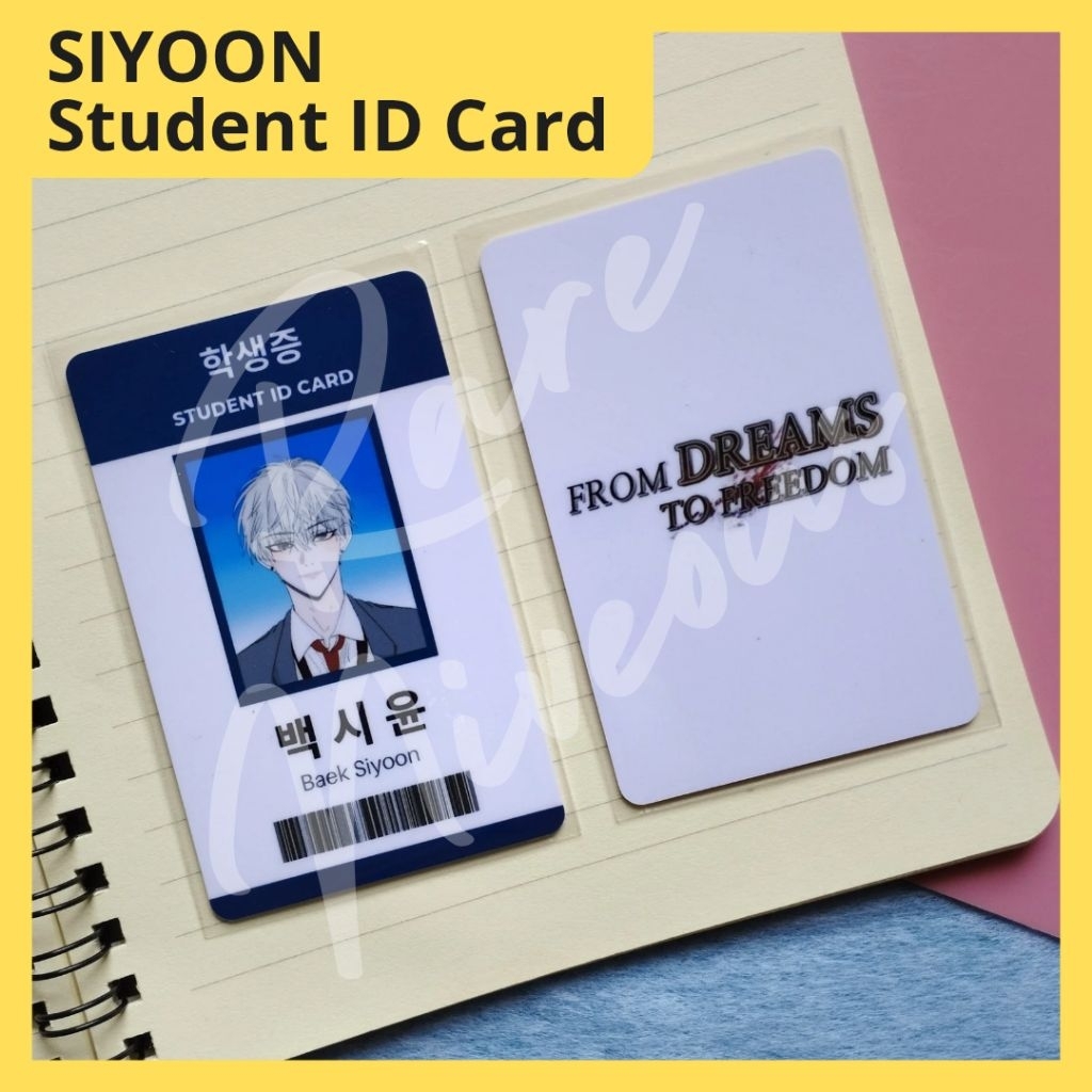 Fanmerch Student Id Card From Dreams to Freedom Baek Siyoon anime manhwa