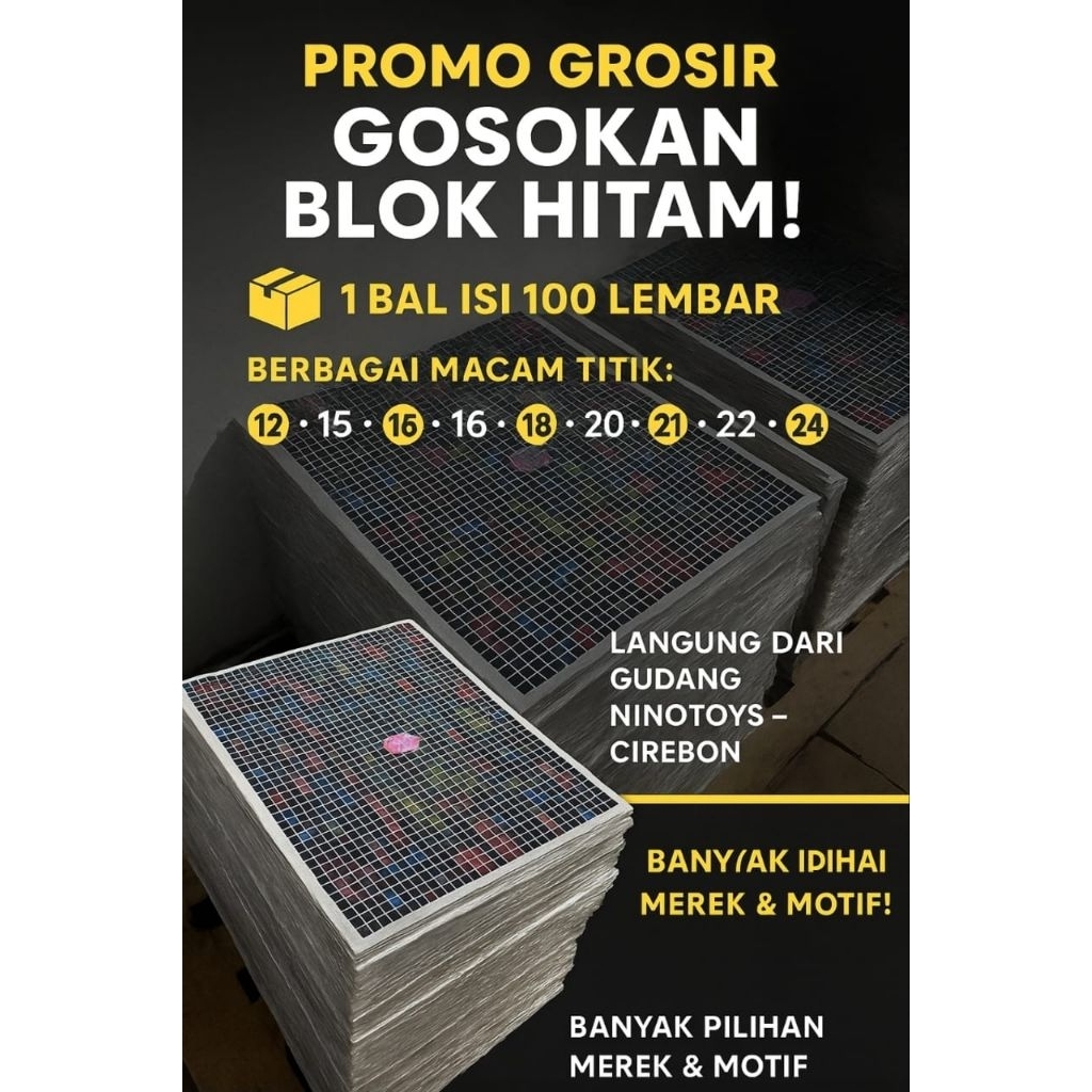 

GOSOK BLOK HITAM 1 BAL ISI 100 LEMBAR
