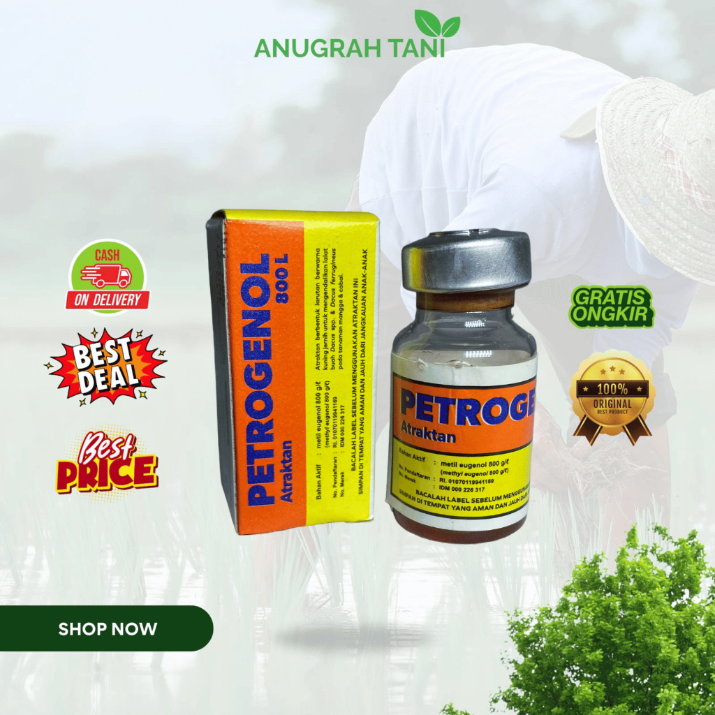 PETROGENOL 5ML Insektisida mengandung bahan aktif metal eugenol yang memiliki sifat bau khas mampu m