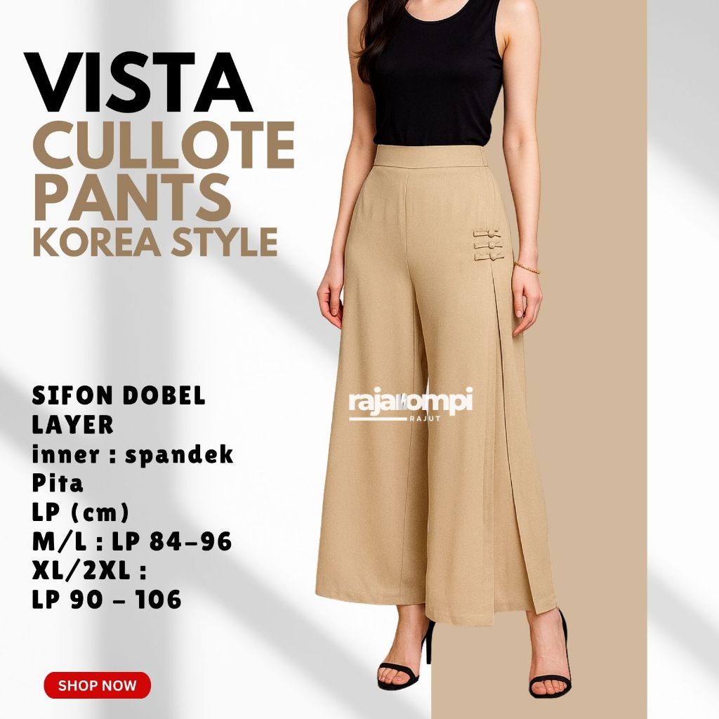 Celana Panjang Kulot Korea Wanita Gaya Korea Cantik Elegan Vista RajaRompiRajut