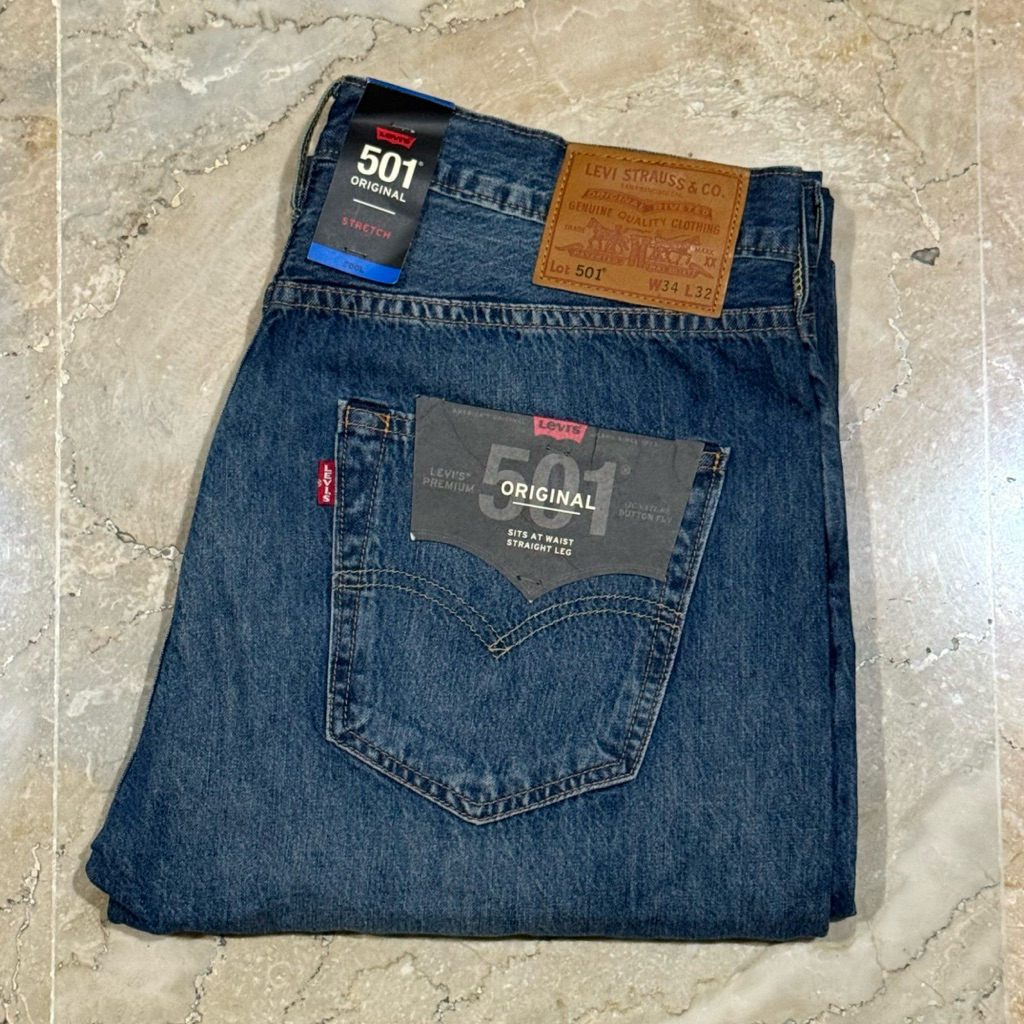 Celana Panjang Jeans Pria 501 Original Fit Amareto Cool Jeans 501-2964