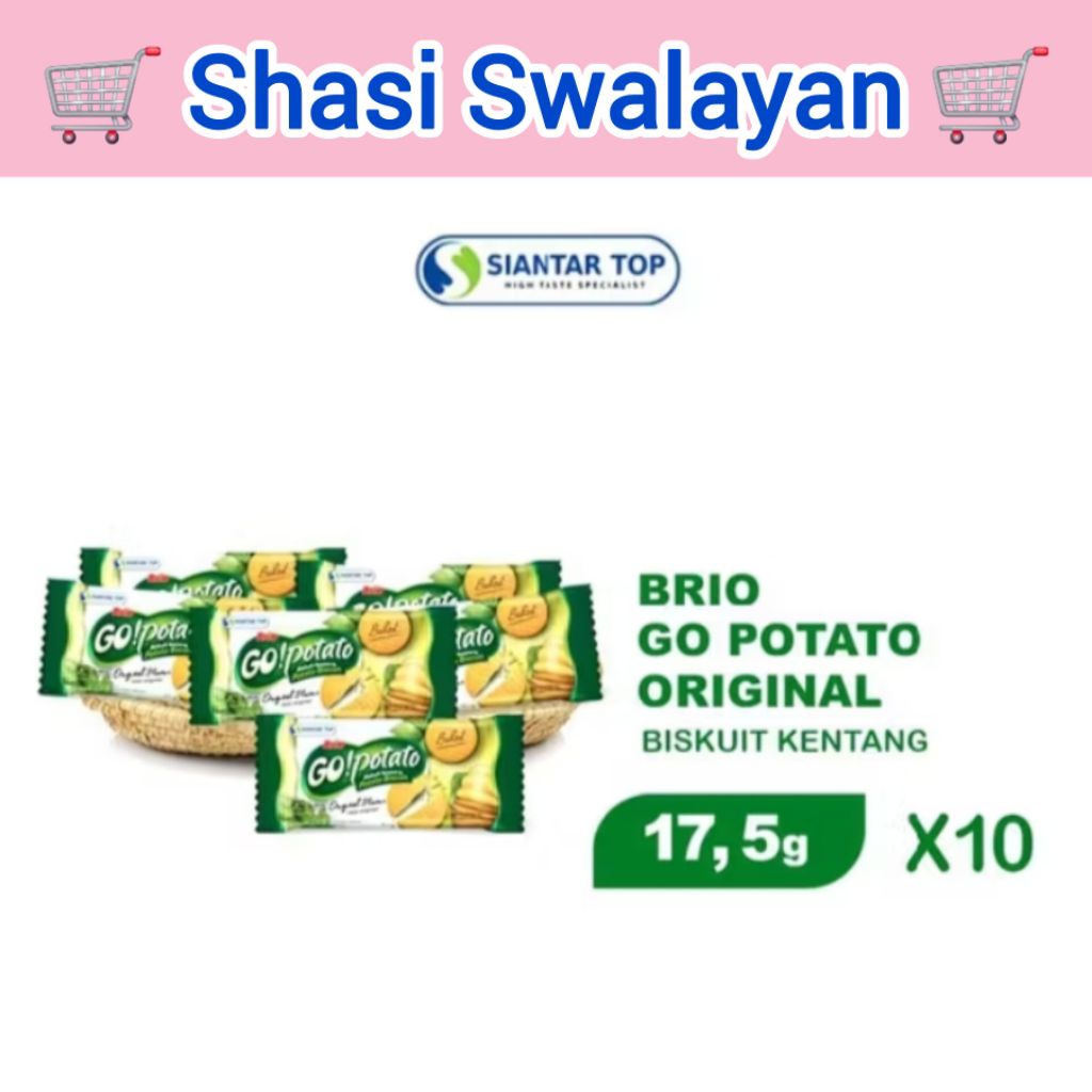 

Brio Go! Potato Biskuit Kentang Original Renteng 10 Sachet