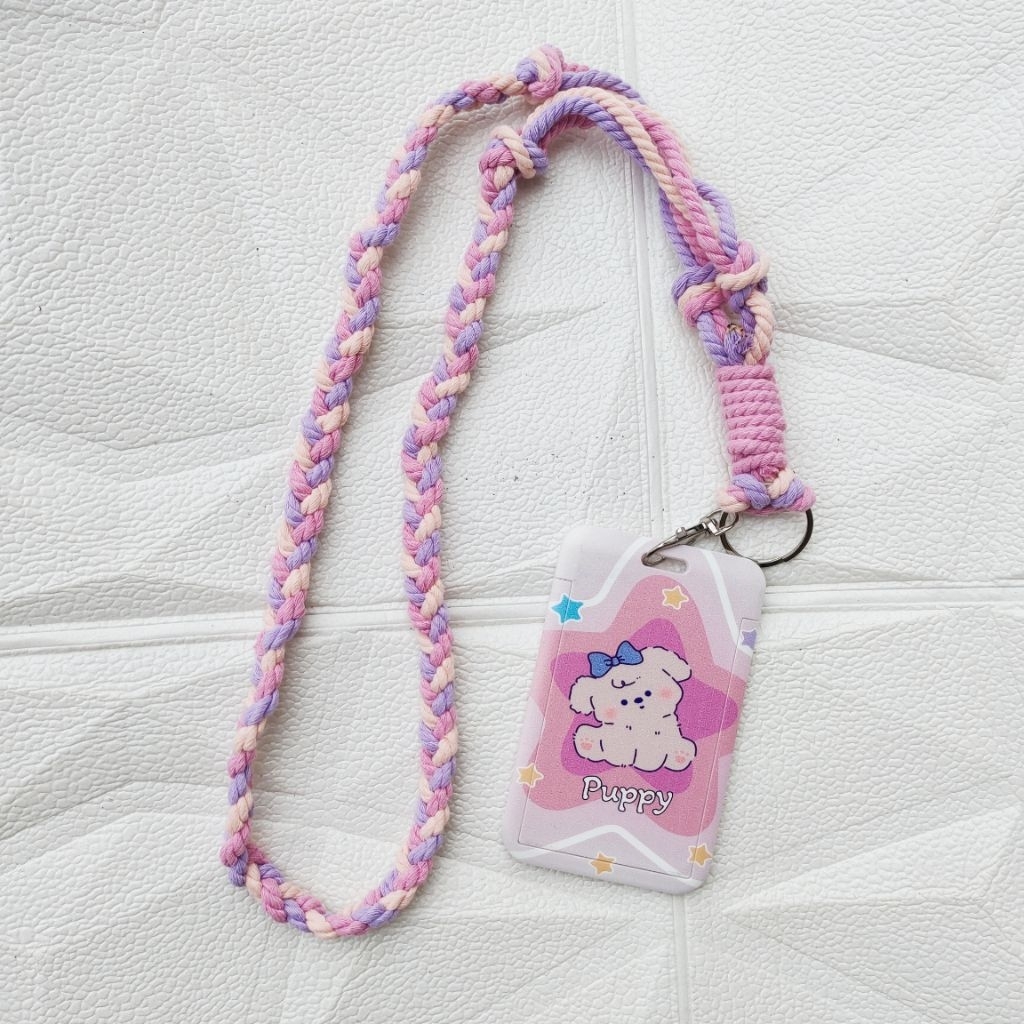 

Tali lanyard macrame cute lucu id card murah unik