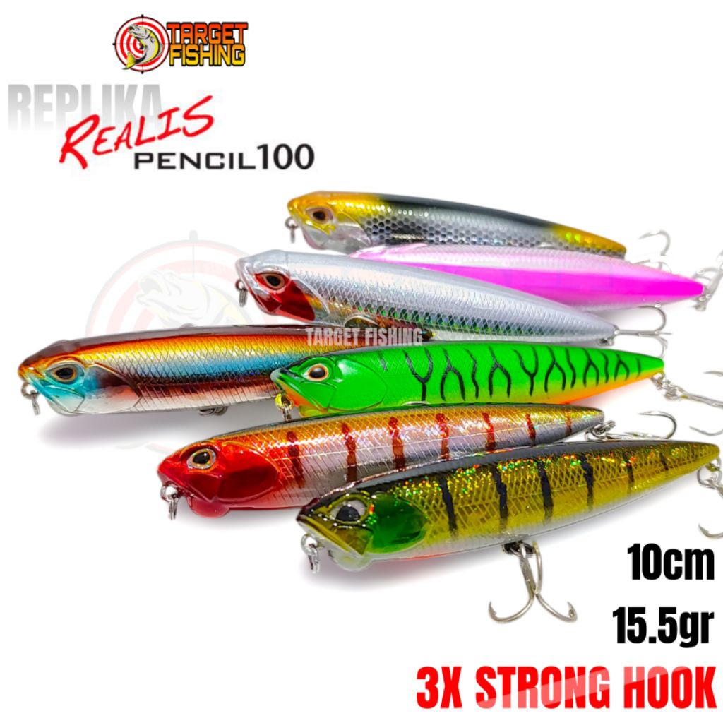 WTD Pencil 100 Copy REALIS 15gr 10cm - Umpan Casting Toman Lure Top Water