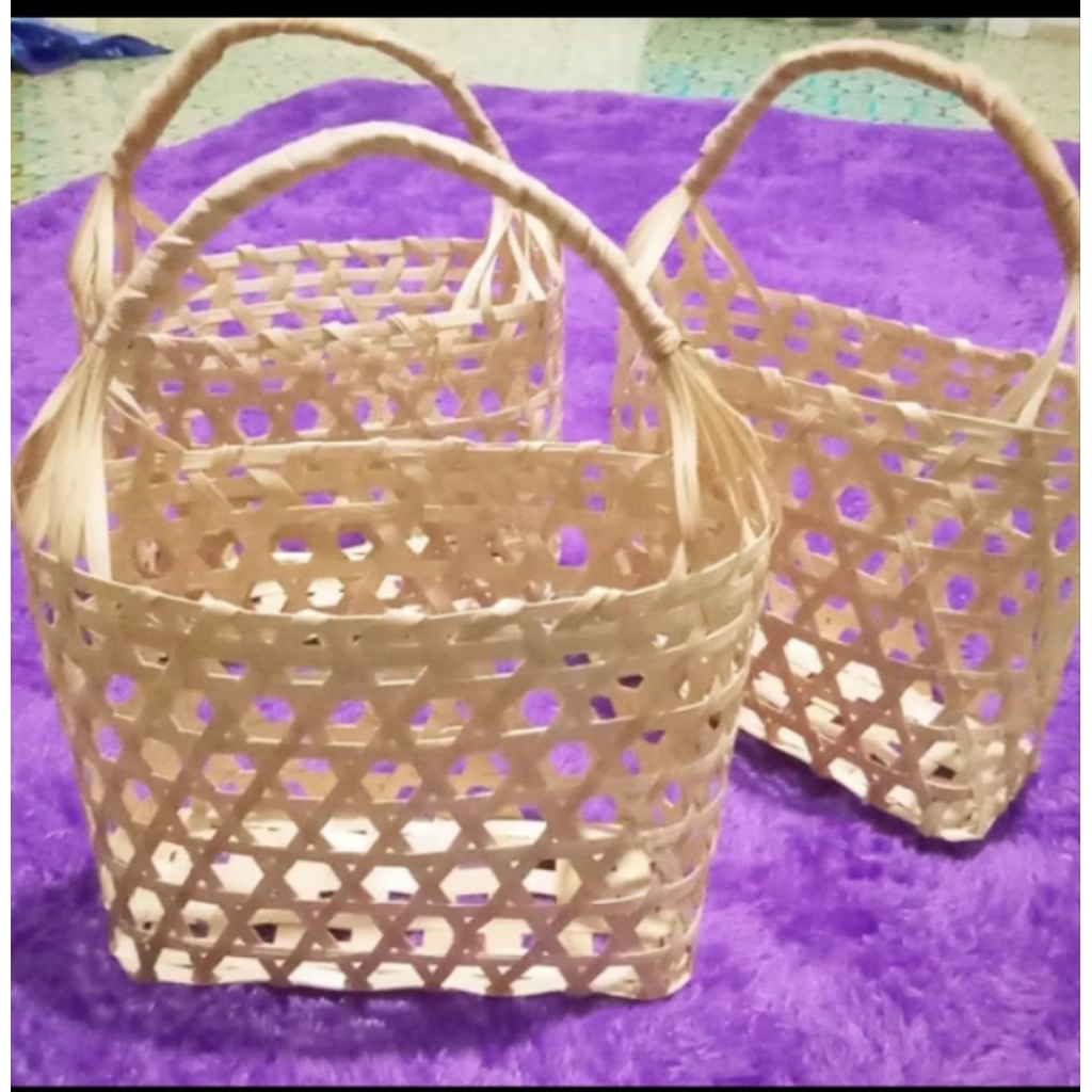 Tas Keranjang Rotan Keranjang Bambu / Tas anyaman Bambu Unik / Keranjang Hampers souvernir