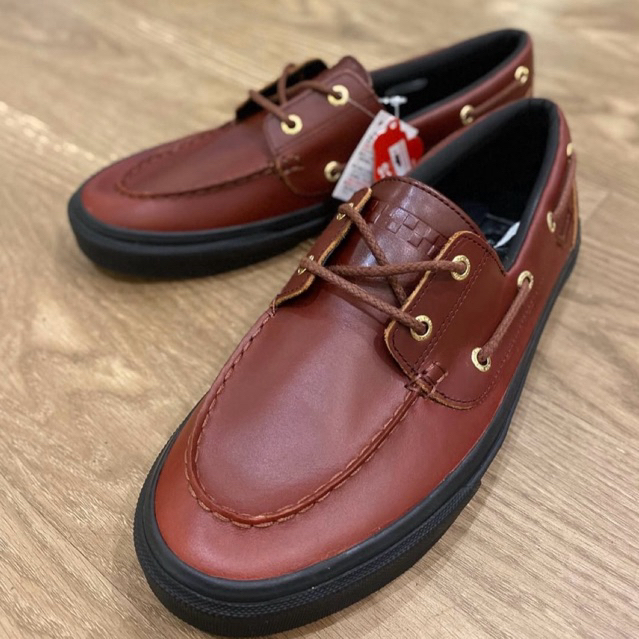 Sepatu Vans Japan Loafers 2 Eyelet Leather Brown Original Resmi