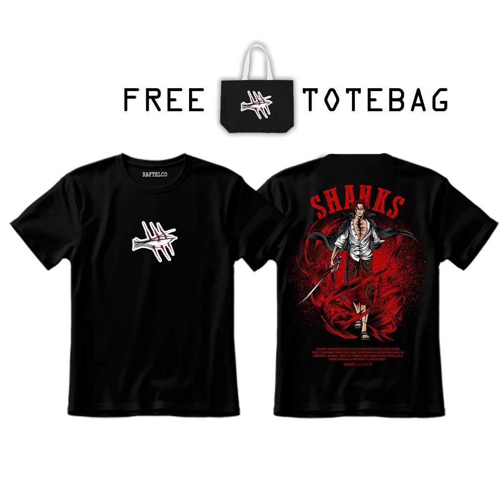 KAOS SHANKS - KAOS AKAGAMI - KAOS ONE PIECE - TSHIRT ONE PIECE - KAOS AKAGAMI NO SHANKS - KAOS ANIME