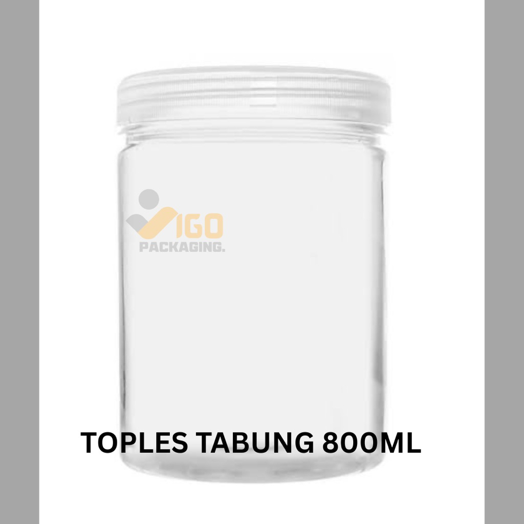 TOPLES TABUNG PLASTIK 800ML /TOPLES BULAT/TOPLES KUE KERING PLASTIK TEBAL 800ML