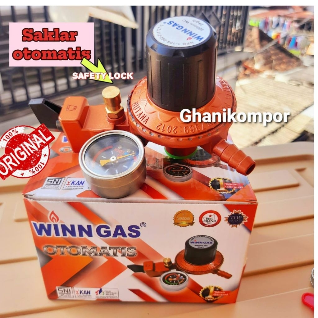 Regulator Gas Lpg - Winn gas Otomatis Original Safety Lock Sistem - Regulator Gas Terbaik Winn Gas S