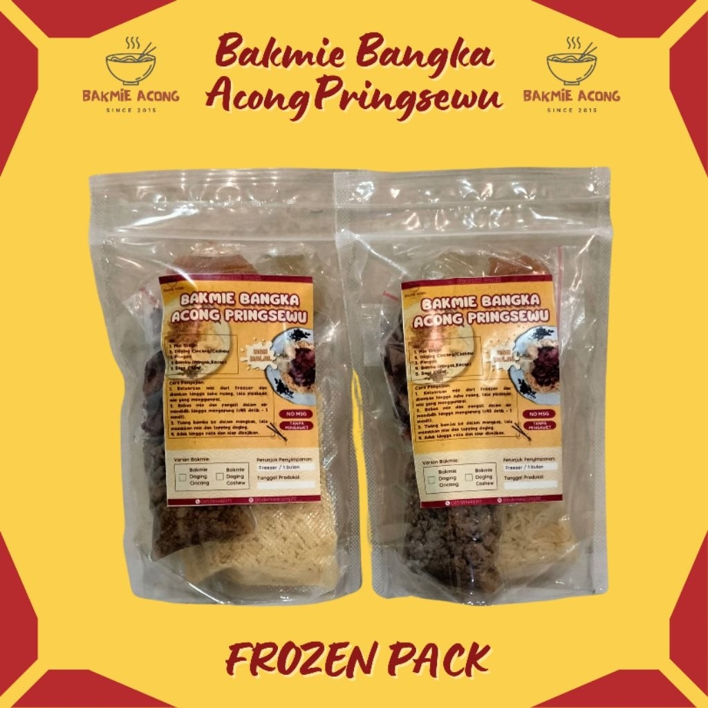 

Bakmi Mie Bakmie Bangka Acong Babi Cincang & Babi Charsiu / Cashew Frozen [NON HALAL]